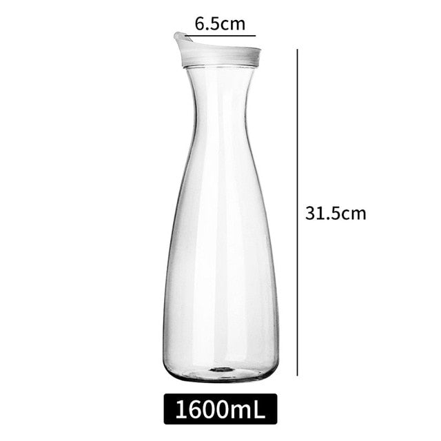 Plastic Water Pitcher Transparent Water Carafe for Coffee Juice Ice Tea Wine Beverage Dispenser Tea Pot with Lid Drinkware