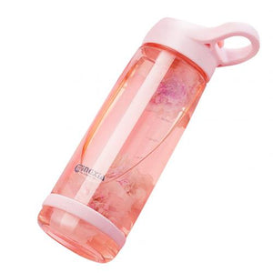 Water Bottle 550/850ml Portable Cute Juice Drinkware Drinking Cup with Lid Straw Office Outdoor Sports Travel Water Drink Bottle