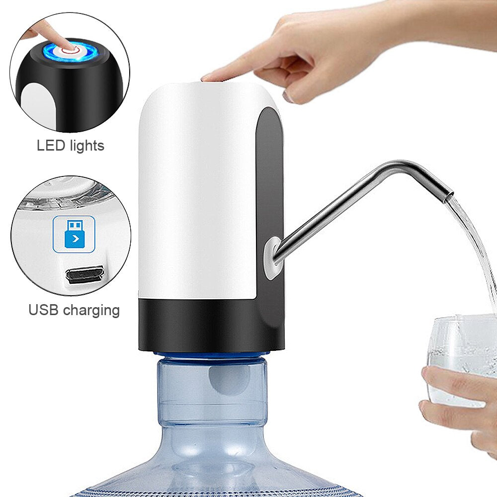 ZILU Home Water Dispenser Pump, USB Charging Automatic Electric Water Pump Portable Drinking Bottles Drinkware Switch Tools