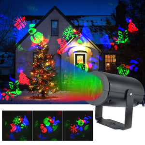 12 Patterns Christmas LED Projector Light Disco Stage Light Laser Snowflake Projection Outdoor Waterproof Home Garden Decor