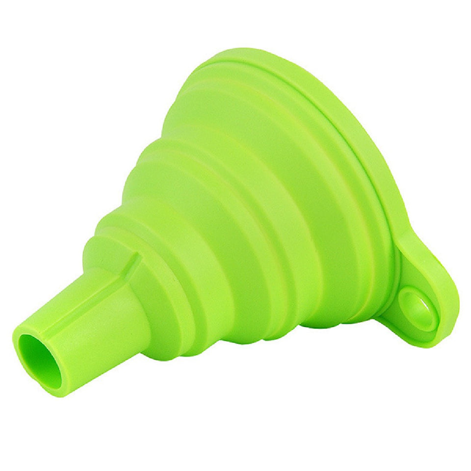 Kitchen Protable Mini Silicone Gel Foldable Collapsible Style Funnel Hopper Cooking Tools Accessories Gadgets